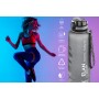 Бутылка для воды 1,5 л 10*10*28,5 см "Style Matte" с углублениями д/пальцев серая
