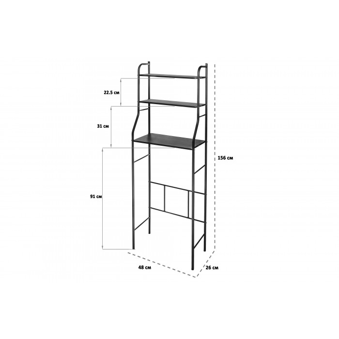Стеллаж черный в ванную