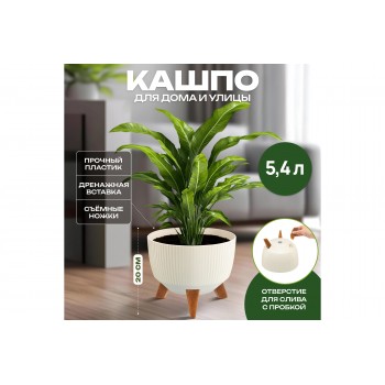 Кашпо 5,4 л 24*24*20 см "Винто" слоновая кость (модель 660)
Состав: Полипропилен