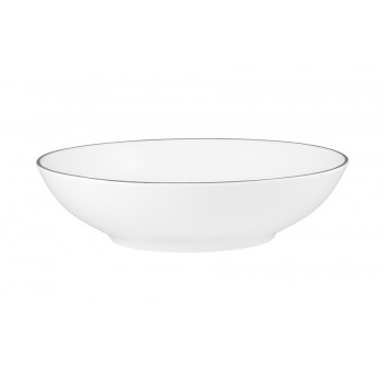 Салатник, 18,5х5 см, фарфор P, белая, с серебристым кантом, White Platinum