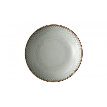 Тарелка суповая, 23х4,5 см, керамика, серо-бежевая, Серые ромбы, Mandala