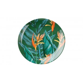 Тарелка десертная, 19 см, фарфор P, зеленая, Стрелиция, Night Garden Foliage