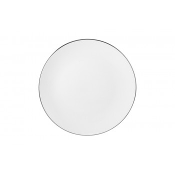 Тарелка закусочная, 23 см, фарфор P, белая, с серебристым кантом, White Platinum