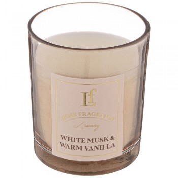 СВЕЧА АРОМАТИЗИРОВАННАЯ В СТАКАНЕ "WHITE MUSK & WARM VANILLA" 6*7,5 СМ
