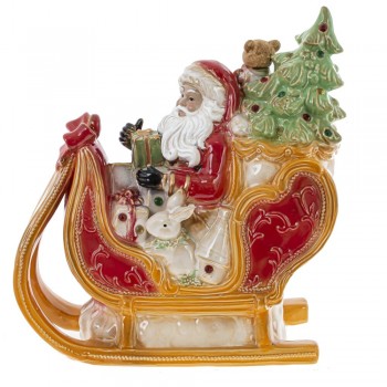 Фигурка декоративная "Дед Мороз на санях", L30 W14,5 H30,5 см